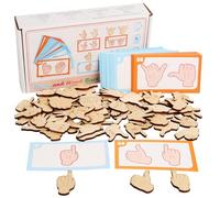 Ensemble de puzzles gestes en bois - Jouet pour améliorer le développement cognitif des enfants et la formation cognitive des jouets pour les parents