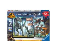 Ensemble de Puzzles T-rex et Dinosaures - 3 Puzzles de 49 Pièces avec Posters