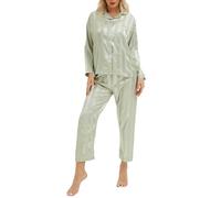 Ensemble de pyjama 2 pièces élégant et léger pour femme, vert, S