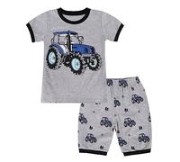 Ensemble de pyjama 2 pièces pour bébé garçon et enfant - En pur coton - Manches courtes - Pour l'été - Avec col rond - Manches courtes et short - Costume de lapin, gris, 5-6 Ans