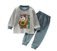Ensemble de Pyjama 2025 en Coton pour Petits garçons et Filles, Animaux de Dinosaure, vêtements de Nuit d'hiver, Peignoir Rouge