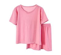 Ensemble de pyjama à manches courtes pour filles, printemps et été, couleur unie, ensemble de pyjama pour bébé fille d'un an (rouge, 8-9 ans)