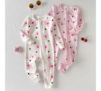 Ensemble de pyjama ajusté à imprimé floral pour bébé fille, body à manches longues et col rond en tricot doux et leggings 2Y,3Y,9-12M,12-18M,18-24MCartoon,Fruits & légumesÉtoffe
