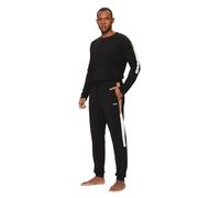 BOSS Pyjama en coton mélangé avec empiècements contrastants - Style Balance Long Set, 50535718 Noir XXL
