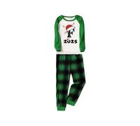 Ensemble de pyjama de Noël assorti pour maman avec imprimé lettres imprimées pour parents et enfants, pantalon de Noël pour la famille, Noir , L