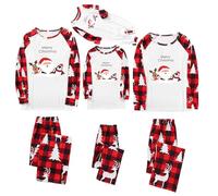Ensemble de pyjama de Noël décontracté avec motif animal adorable pour des moments inoubliables pour les fêtes confortables, rouge, S