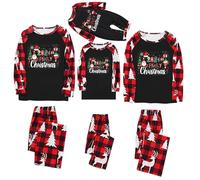 Ensemble de pyjama de Noël familial pour homme et femme avec lettres imprimées - Pyjama assorti confortable pour elle et lui - Motif dessin animé mignon - Pour bébé de 12 mois à 18 mois - 289