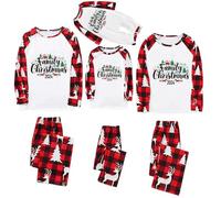 Ensemble de pyjama de Noël familial pour homme et femme avec lettres imprimées - Pyjama assorti confortable pour elle et lui - Motif dessin animé mignon - Pour garçons et filles - Noël - Mon XXL - 24