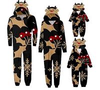 Ensemble de pyjama de Noël familial pour homme et femme avec lettres imprimées - Pyjama assorti confortable pour elle et lui - Motif dessin animé mignon - Pour garçons et filles - Noël assorti Mon S