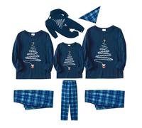 Ensemble de pyjama de Noël familial pour homme et femme avec lettres imprimées - Pyjama assorti confortable pour elle et lui - Motif dessin animé mignon - Pour garçons et filles - Noël assorti - Mon M