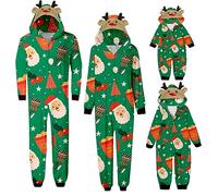 Ensemble de pyjama de Noël familial pour homme et femme avec lettres imprimées - Pyjama assorti confortable pour elle et lui - Motif dessin animé mignon - Pour garçons et filles - Noël - Mon XXL - 53