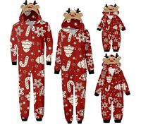Ensemble de pyjama de Noël familial pour homme et femme avec lettres imprimées - Pyjama assorti confortable pour elle et lui - Motif dessin animé mignon - Pour garçons et filles - Noël - Mon XXL - 52
