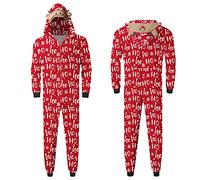 Ensemble de pyjama de Noël familial pour homme et femme avec lettres imprimées - Pyjama assorti confortable pour elle et lui - Motif dessin animé mignon - Noël assorti - 173, Rouge, XXL