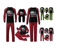 Ensemble de pyjama de Noël familial pour homme et femme avec lettres imprimées - Pyjama assorti confortable pour elle et lui - Motif dessin animé mignon - Pour garçons et filles - Noël - Mon XXL - 27