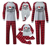 Ensemble de pyjama de Noël familial pour homme et femme avec lettres imprimées - Pyjama assorti confortable pour elle et lui - Motif dessin animé mignon - Pour garçons et filles - 8 ans - 9 ans - 405