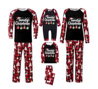 Ensemble de pyjama de Noël familial pour homme et femme avec lettres imprimées - Pyjama assorti confortable pour elle et lui - Motif dessin animé mignon - Pour bébé de 12 mois à 18 mois - 404