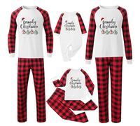 Ensemble de pyjama de Noël familial pour homme et femme avec lettres imprimées - Pyjama assorti confortable pour elle et lui - Motif dessin animé mignon - Pour bébé de 18 mois à 24 mois - 300
