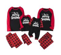 Ensemble de pyjama de Noël familial pour homme et femme avec lettres imprimées - Pyjama assorti confortable pour elle et lui - Motif dessin animé mignon - Pour garçons et filles - Noël - Mon XXL -103
