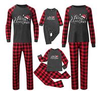 Ensemble de pyjama de Noël familial pour homme et femme avec lettres imprimées - Pyjama assorti confortable pour elle et lui - Motif dessin animé mignon - Pour bébé de 6 mois à 9 mois - 1