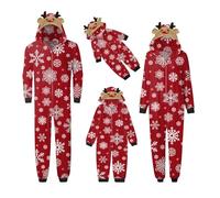 Ensemble de pyjama de Noël familial pour homme et femme - Imprimé élan et flocon de neige - Pyjama assorti pour enfants - Pyjama confortable pour elle et lui - Motif dessin animé mignon - Pyjama de