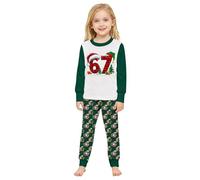 Ensemble de Pyjama de Noël pour Filles décontracté Confortable Loungewear élastique à col Rond pour Enfants