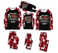 Ensemble de pyjama de Noël pour homme et femme avec lettres imprimées - Pyjama assorti confortable pour elle et lui - Motif dessin animé mignon - Pour garçons et filles - Noël - Mon XXL - 340