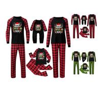 Ensemble de pyjama de Noël pour homme et femme avec lettres imprimées - Pyjama assorti confortable pour elle et lui - Motif dessin animé mignon - Pour bébé de 0 mois à 3 mois - 455