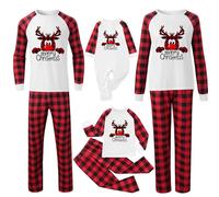 Ensemble de pyjama de Noël pour homme et femme avec lettres imprimées - Pyjama assorti confortable pour elle et lui - Motif dessin animé mignon - Pour garçons et filles - Noël assorti - Mon M -342