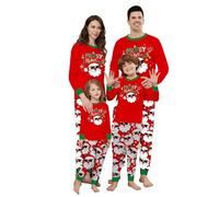 Ensemble de pyjama de Noël pour homme et femme avec lettres imprimées - Pyjama assorti confortable pour elle et lui - Motif dessin animé mignon - Pour garçons et filles - 4XL - 515