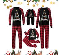 Ensemble de pyjama de Noël pour homme et femme avec lettres imprimées - Pyjama assorti confortable pour elle et lui - Motif dessin animé mignon - Pour bébé de 0 mois à 3 mois - 338