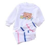 Ensemble de Pyjama d'hiver en Polaire 2 pièces pour Tout-Petits garçons et Filles, Ensemble de vêtements de Nuit Chauds en Flanelle, Hauts et Pantalons, Tenues de Pyjama Doux Ensemble Fille 8 Ans Été