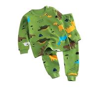 Ensemble de pyjama en coton pour bébé garçon imprimé dinosaure rayé chemise pantalon vêtements de nuit bébé fille col rond pyjama costume vêtements de maison pyjama, b, 4-5 ans