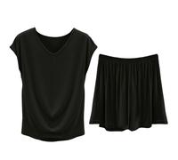 Ensemble de pyjama en modal pour femmes, ensembles de loisirs d'été pour femmes, shorts, pyjamas à col rond, ensemble de détente, débardeur et short, pantalon deux pièces, tenue de sport, ensemble
