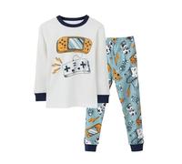 Ensemble de Pyjama en Satin pour Enfants Court Garçon Tops Col Rond+Shorts Imprimé 2 Pièces Soie Boutonné Vêtements Enfant Fille et Ado té Coton Mignonne