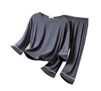 Ensemble de Pyjama en Satin pour Enfants T-Shirt et Short Manches Longues Pajama 2 Pièces Soie Boutonné Coton Biologique Doux Mignonne Dinosaure Bébé Ado Fille