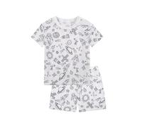 Ensemble de Pyjama en Satin pour Enfants té Loungwear T-Shirt Manches Courtes et Shorts vêtements d'été Unisexe Confortable Doux Bébé Coton Bambin 1-5 Ans