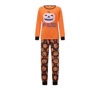 Ensemble de pyjama familial d'Halloween pour adultes et enfants avec t-shirt ample à manches longues et pantalon élastique décontracté, Orange Mom, S