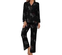 Ensemble de Pyjama Fantaisie à Manches Longues pour Femme I Love Ski
