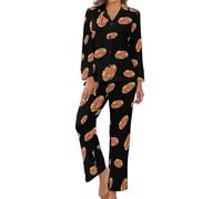Ensemble de Pyjama Fantaisie à Manches Longues pour Femme, Motif « J'aime Les Fruits de mer »