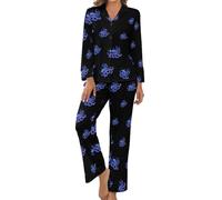 Ensemble de Pyjama Fantaisie à Manches Longues pour Femme, Motif Pieuvre Scintillante Qui Brille dans Le Noir