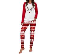 Ensemble De Pyjama Femme Noel Famille Coton Grande Taille Noël Pajamas Soie Bas Polaire Hiver Chaud Combinaison Ensembles Et Doux Tenue D'intérieur Vêtements Nuit Pantalon Pijamas Carreaux,L