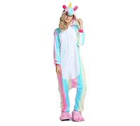 Ensemble de Pyjama Licorne Grenouillère Animaux Siamois Romper Pajamas Kigurumi Onesie Cosplay Animal Combinaison Costume Vêtement de Nuit en Flanelles Soirée Carvanal Halloween Noël Déguisement