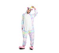 Ensemble de Pyjama Licorne Grenouillère Animaux Siamois Romper Pajamas Kigurumi Onesie Cosplay Animal Combinaison Costume Vêtement de Nuit en Flanelles Soirée Carvanal Halloween Noël Déguisement