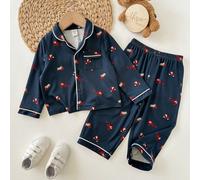Ensemble de pyjama mignon pour bébé garçon, tricot décontracté avec motif de dessin animé, manches longues, automne/hiver 6-9M,9-12M,12-18M,18-24M,2-3YAnimalPolyester