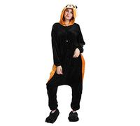 Ensemble de Pyjama Panda Grenouillère Animaux Siamois Romper Pajamas Kigurumi Onesie Cosplay Animal Combinaison Costume Vêtement de Nuit en Flanelles Soirée Carvanal Chat Noël Déguisement