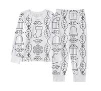 Ensemble de Pyjama Personnalisé pour Enfants à Manches Longues, Pyjama à manches longues et imprimé griffonnage pour fille, tenue de vacances deux pièces, vêtements de détente en polaire douce