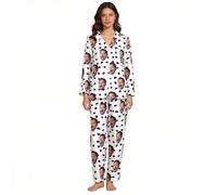 Ensemble de pyjama personnalisé pour femme avec photo - Impression personnalisable de famille et d'animaux domestiques, manches longues en soie de lait brossé doux, parfait pour la fête des mères, les