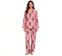 Ensemble de pyjama personnalisé pour femme avec photo - Impression personnalisable de famille et d'animaux domestiques, manches longues en soie de lait brossé doux, parfait pour la fête des mères, les