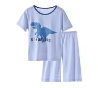 Ensemble de Pyjama pour Enfants Coton Léger Pyjamas T Shirt Tops et Pjs Shorts Unisexe Confortable Doux 2 Pieces Classique Haut Col Rond Pantalon Colorier