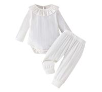 Ensemble De Pyjama pour Enfants Filles Et Garçons Pantalon Chemise Manches Longues Mode Vêtements Danse Rue Tenue Sport Enfant Garçon Hiver Idéal École Loisirs (Beige,0-3 Mois)